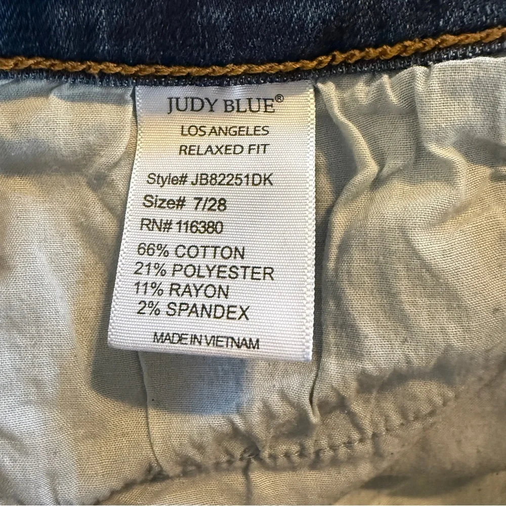 Judy Blue Relaxed Fit Mid Rise Blue Women’s Size 7/28 Style JB82251DK